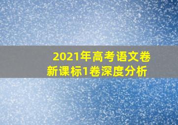 2021年高考语文卷 新课标1卷深度分析